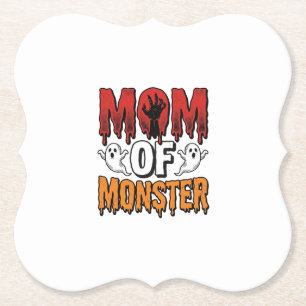 Mutter eines Monsters Vintage Halloween-Shirt-Desi Untersetzer