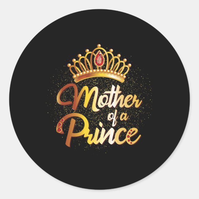 Mutter eines Prinzen-Shirts - Mutter, die sich gle Runder Aufkleber (Vorderseite)