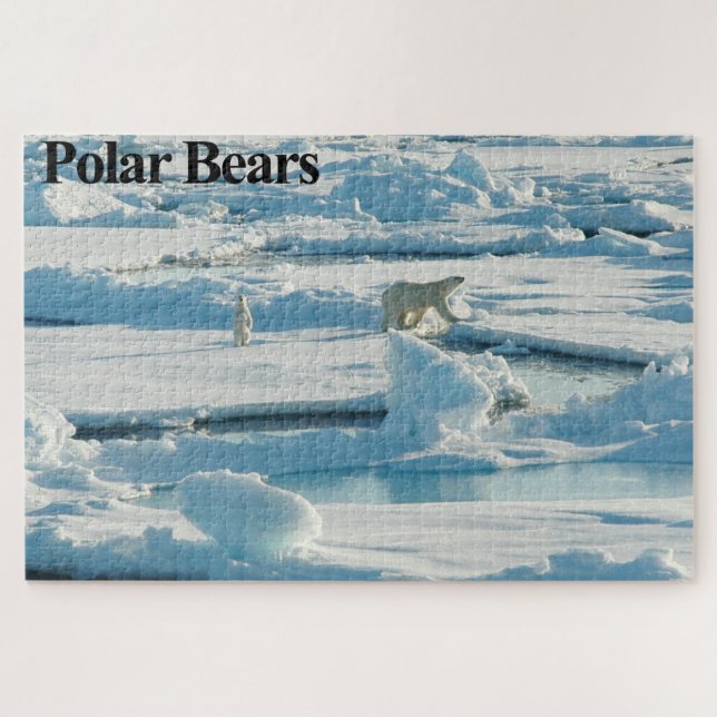 Mutter Eisbär und Cube Jigsaw Puzzle (Horizontal)