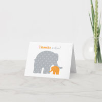 Mutter Elephant Orange Grey Dots Baby Dusche