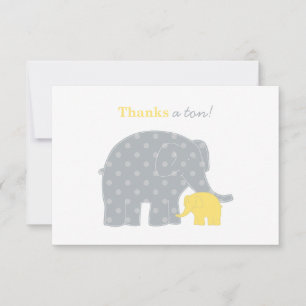 Mutter Elephant Yellow Dots Baby Dusche Dankeskarte