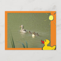 Mutter Ente mit Young & Cartoon DIY Postcard