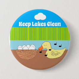 Mutter Ente singt mit ihren Eiern Button