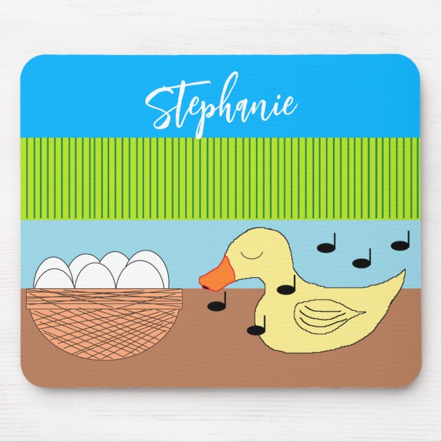 Mutter Ente singt mit ihren Eiern Mousepad (Vorne)