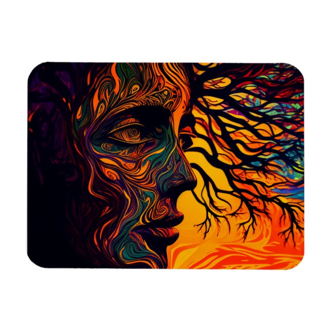 Mutter Erde als Baum Magnet (Horizontal)