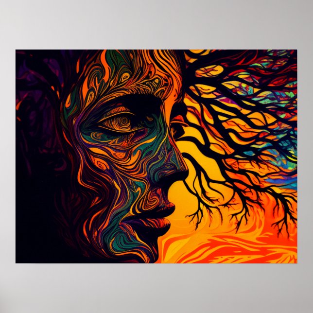 Mutter Erde als Baum Poster (Vorne)