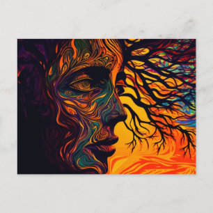 Mutter Erde als Baum Postkarte