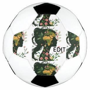 Mutter Erde Frau Silhouette – Florale Naturgotthei Fußball