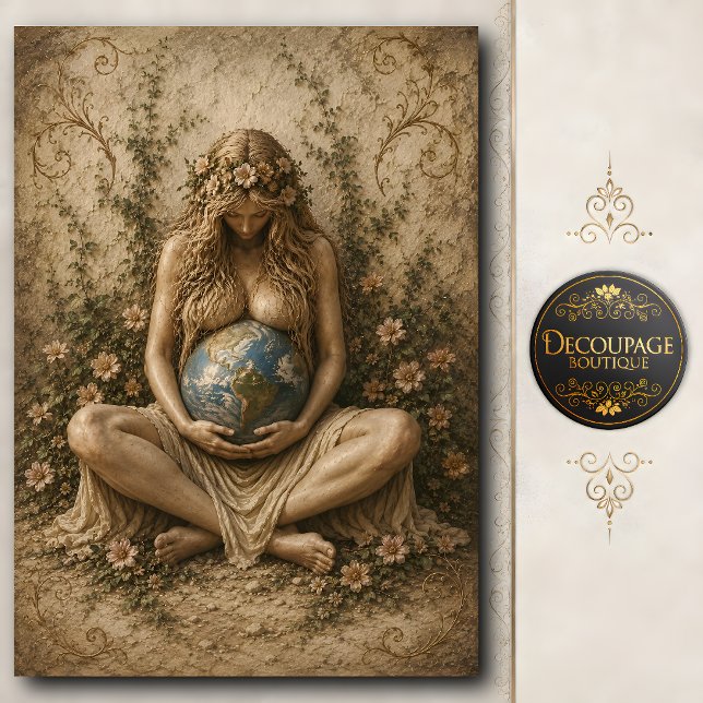 Mutter-Erde-Göttin hält die Welt Seidenpapier (Mother Earth Goddess Holding the World Tissue Paper)