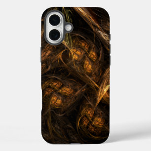 Mutter Erde Moderne Abstrakte Kunst Golden Fraktal iPhone 16 Plus Hülle