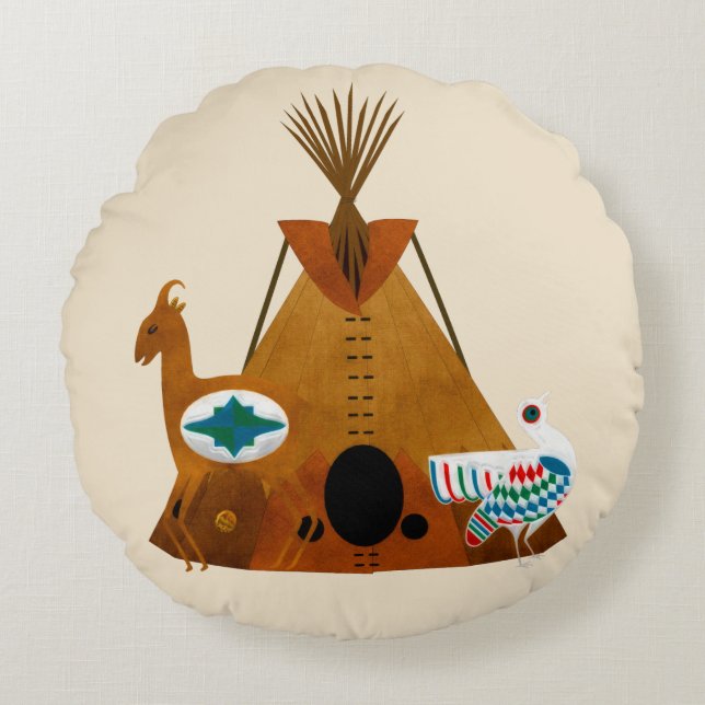 Mutter Erde Rundes Kissen (Vorderseite)