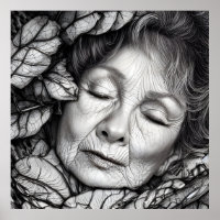 Mutter Erde schläft unter den Blätter