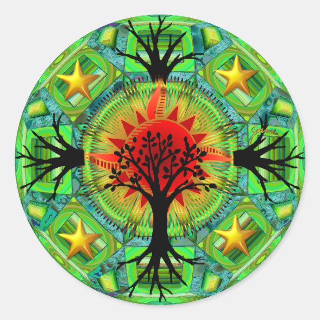 Mutter-Erde-Sticker Runder Aufkleber (Vorderseite)