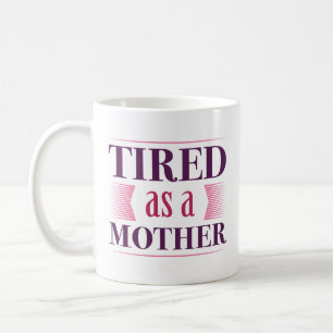 Mutter erschöpft kaffeetasse