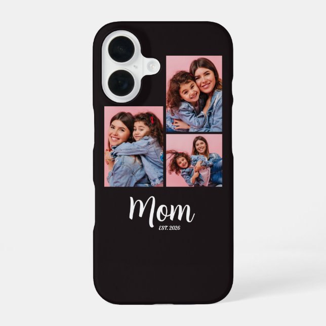 Mutter Erstellte Skript Schwarz 3 Foto iPhone 16 Hülle (Rückseite)