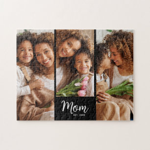 Mutter Erstelltes Datum Skript 3 Foto Fett Modern Puzzle
