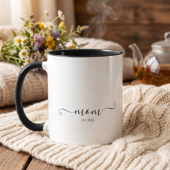 Mutter Established Schriftart Custom Jahr Mutter  Tasse (Von Creator hochgeladen)
