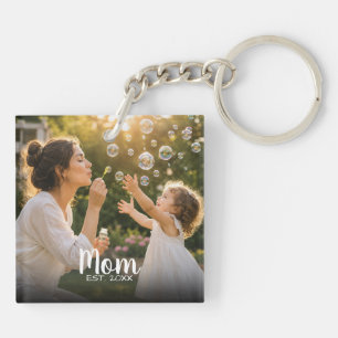 Mutter Etabliert Foto-Erinnerungsgeschenk Schlüsselanhänger