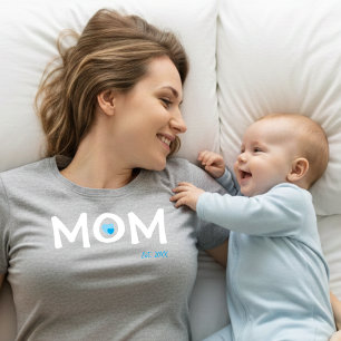 Mutter etablierte doppelt verschachteltes blaues H T-Shirt
