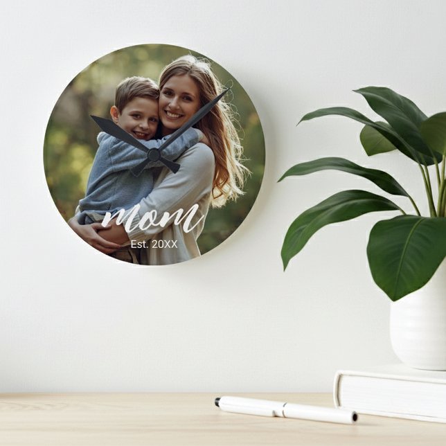 Mutter etablierte Foto Muttertag Runde Wanduhr (Von Creator hochgeladen)