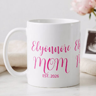 Mutter etablierte rosa Schriftname Kaffeetasse