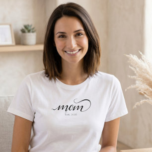 Mutter etablierte Schrift benutzerdefiniert Schwar T-Shirt