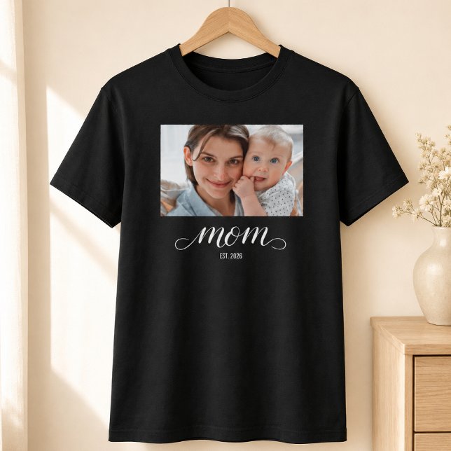 Mutter etablierte Skript Foto T-Shirt (Von Creator hochgeladen)