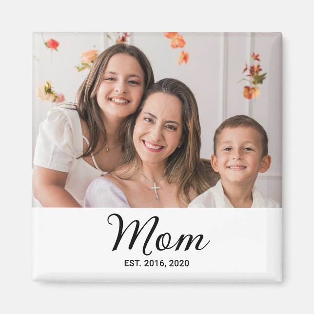 Mutter etabliertes Fotogeschenk Magnet (Vorne)