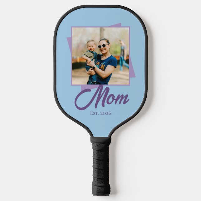 Mutter Etabliertes Jahr mit Foto Pickleball Schläger (Vorderseite)