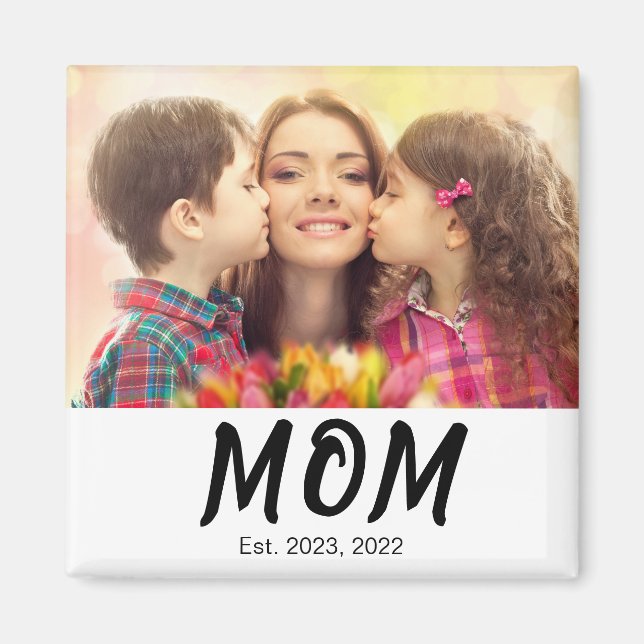Mutter Foto-Geschenk eingerichtet Magnet (Vorne)