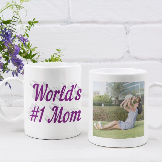 Mutter Foto lila Text Kaffeetasse (Von Creator hochgeladen)