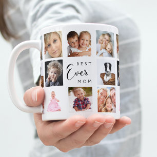 Mutter Foto schwarz schwarz auf Collage Kaffeetasse