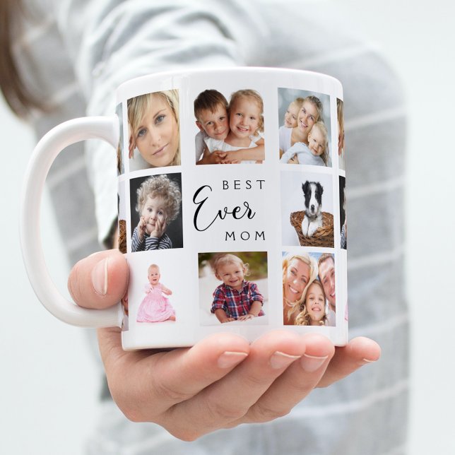 Mutter Foto schwarz schwarz auf Collage Kaffeetasse (Von Creator hochgeladen)