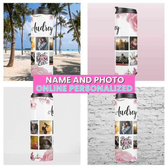 Mutter-Fotocollage-Andenken Beste-Mutter-aller-Zei Thermosbecher (Mother Photo Collage Keepsake Best Mom Ever Script Thermal Tumbler
)