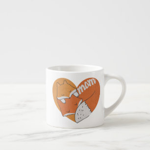 Mutter Fox und Baby Fox Liebe Espressotasse