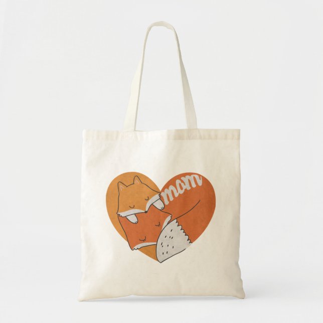Mutter Fox und Baby Fox Liebe Tragetasche (Vorne)