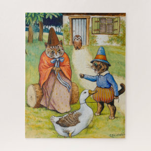 Mutter Gans auf Zuhause von Louis Wain Puzzle