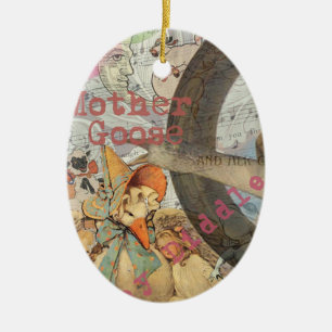 Mutter-Gans-Reim-Fairy-Tale Keramik Ornament