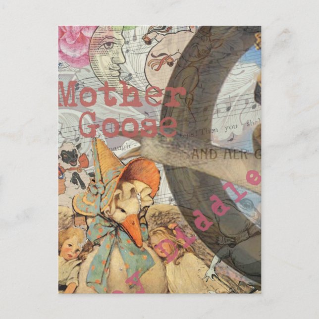 Mutter-Gans-Reim-Fairy-Tale Postkarte (Vorderseite)