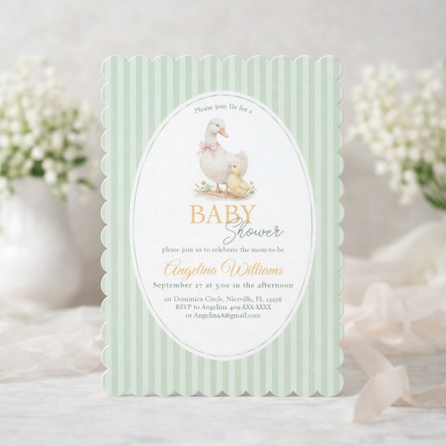 Mutter Gans und Gänschen Babyshower-Einladung Einladung (Von Creator hochgeladen)