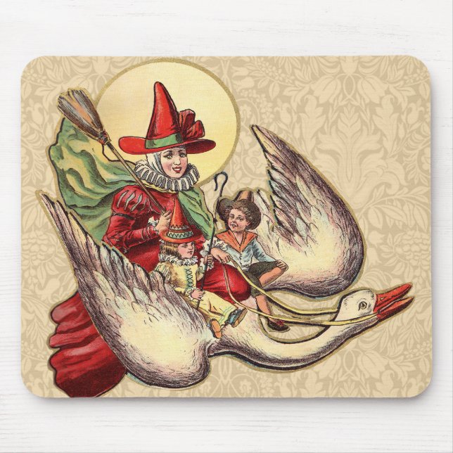 Mutter Gänse Kinderantike Illustration Mousepad (Vorne)