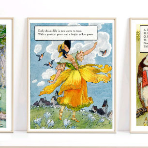 Mutter Gänse Kinderzimmer Rhyme Daffy Down Dilly Poster