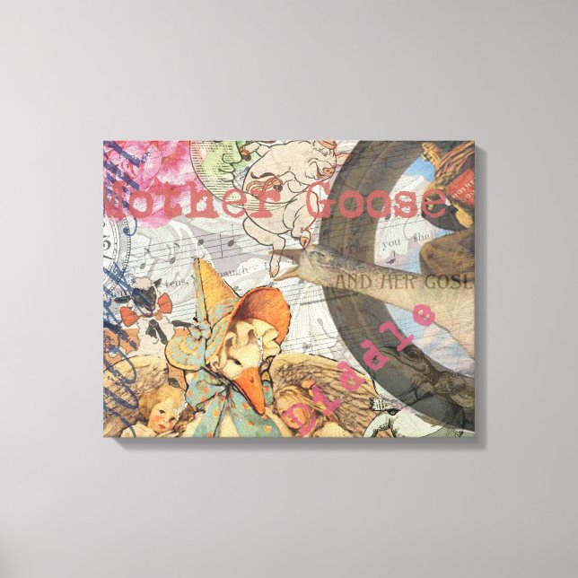 Mutter Gänse Kinderzimmer Rhyme Fairy Tale Leinwanddruck (Vorderseite)