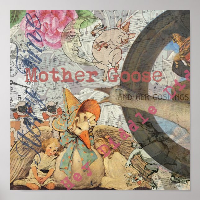 Mutter Gänse Kinderzimmer Rhyme Fairy Tale Poster (Vorne)