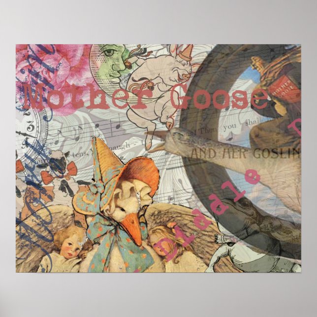 Mutter Gänse Kinderzimmer Rhyme Fairy Tale Poster (Vorne)