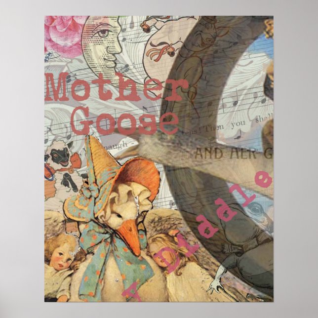 Mutter Gänse Kinderzimmer Rhyme Fairy Tale Poster (Vorne)
