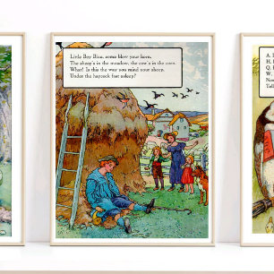 Mutter Gänse Kinderzimmer Rhyme Little Boy Blue Ki Poster