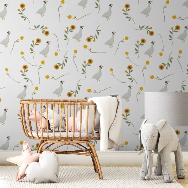 Mutter Gänsegelbe Wildblume Kinderzimmer Tapete (Von Creator hochgeladen)