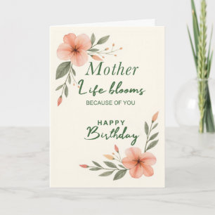Mutter Geburtstag Leben Erblüht Dank Dir Floral Karte