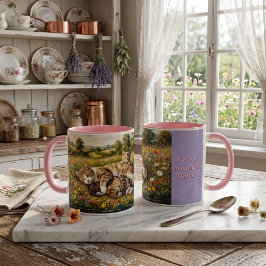 Mutter Geburtstag Wildblumenwiese Katze und Kätzch Tasse